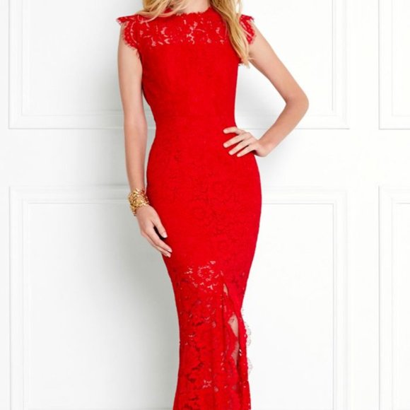 Rachel Zoe Estelle Lace Gown - Red NWT - Picture 2 of 4